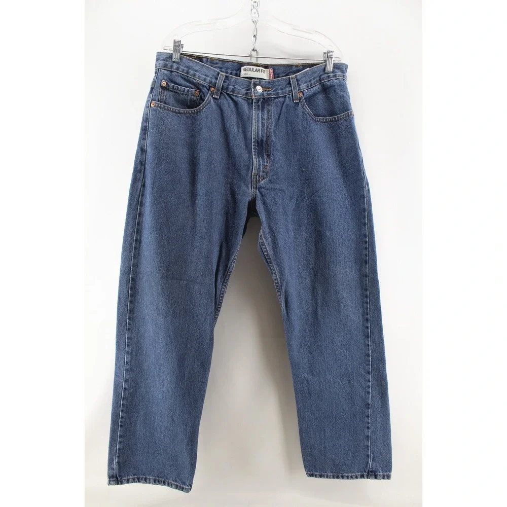 Mens Levis 505 Denim Jeans Regular Fit Medium‎ Wash Blue 36x29 (Tag Size 38x30)